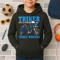 Triker Life Is Better On Three Wheels Motorcycle Trike Kids Hoodie thumb 2