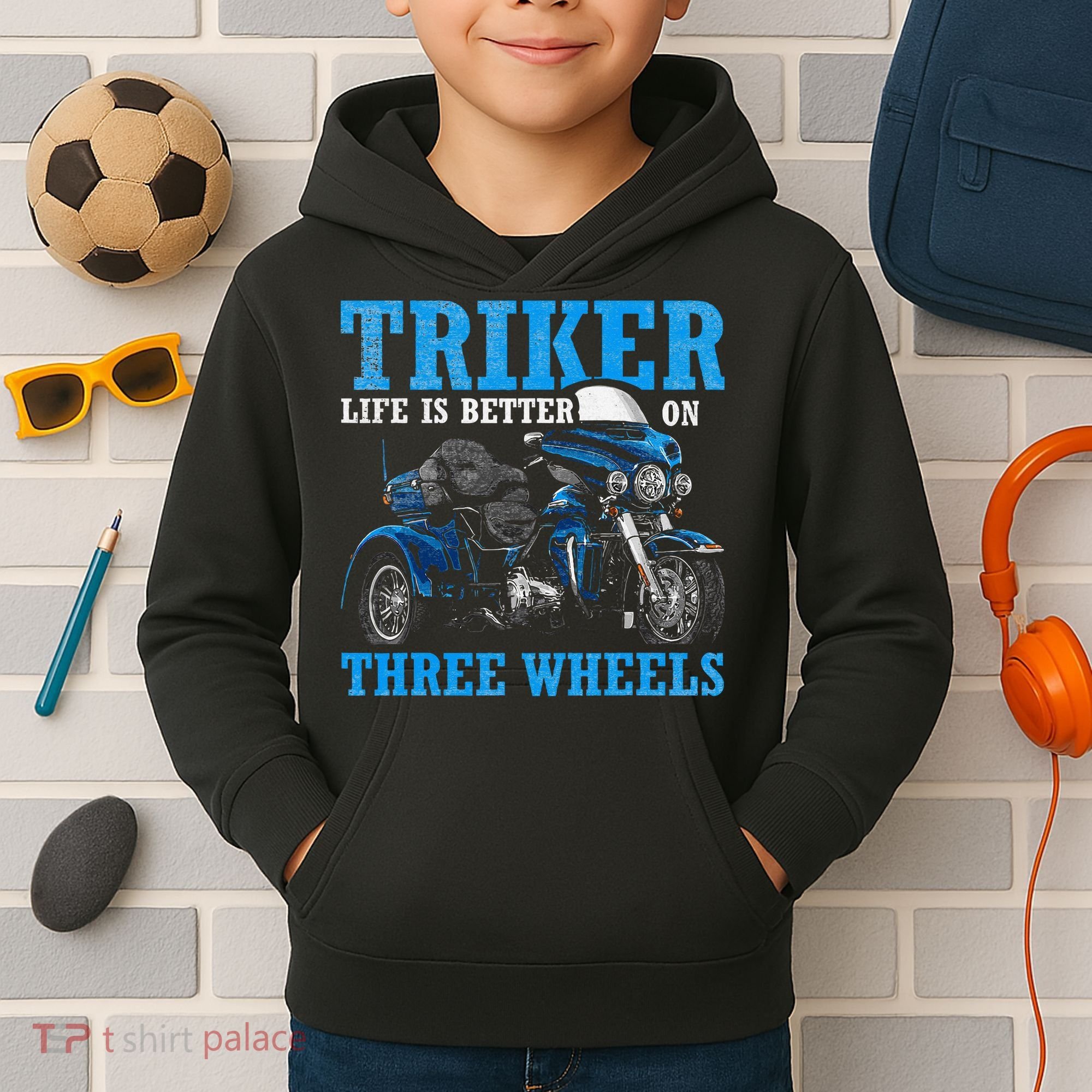 Triker Life Is Better On Three Wheels Motorcycle Trike Kids Hoodie