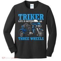 Triker Life Is Better On Three Wheels Motorcycle Trike Kids Long Sleeve Shirt thumb 0