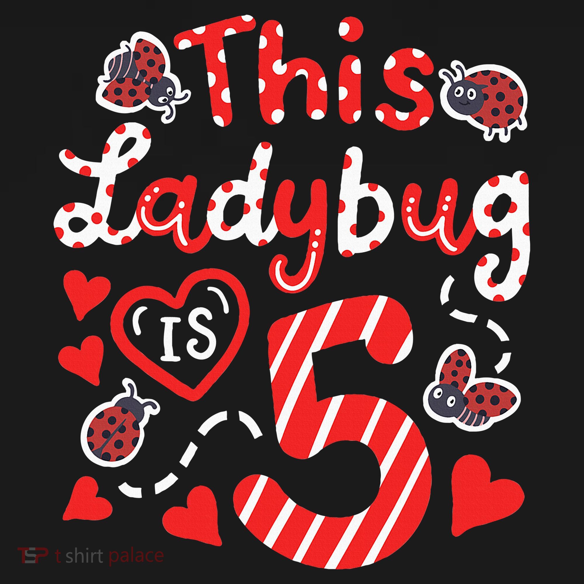 This Ladybug Is 5 Years Old 5th Birthday Girl Family Ladybug Sweatshirt
