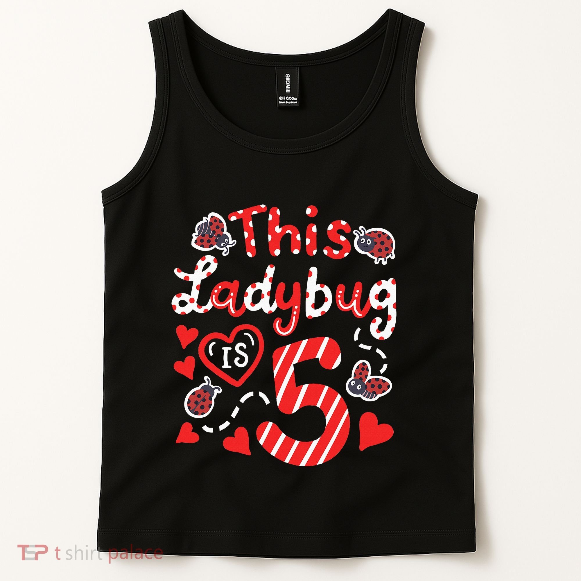 This Ladybug Is 5 Years Old 5th Birthday Girl Family Ladybug Tank Top