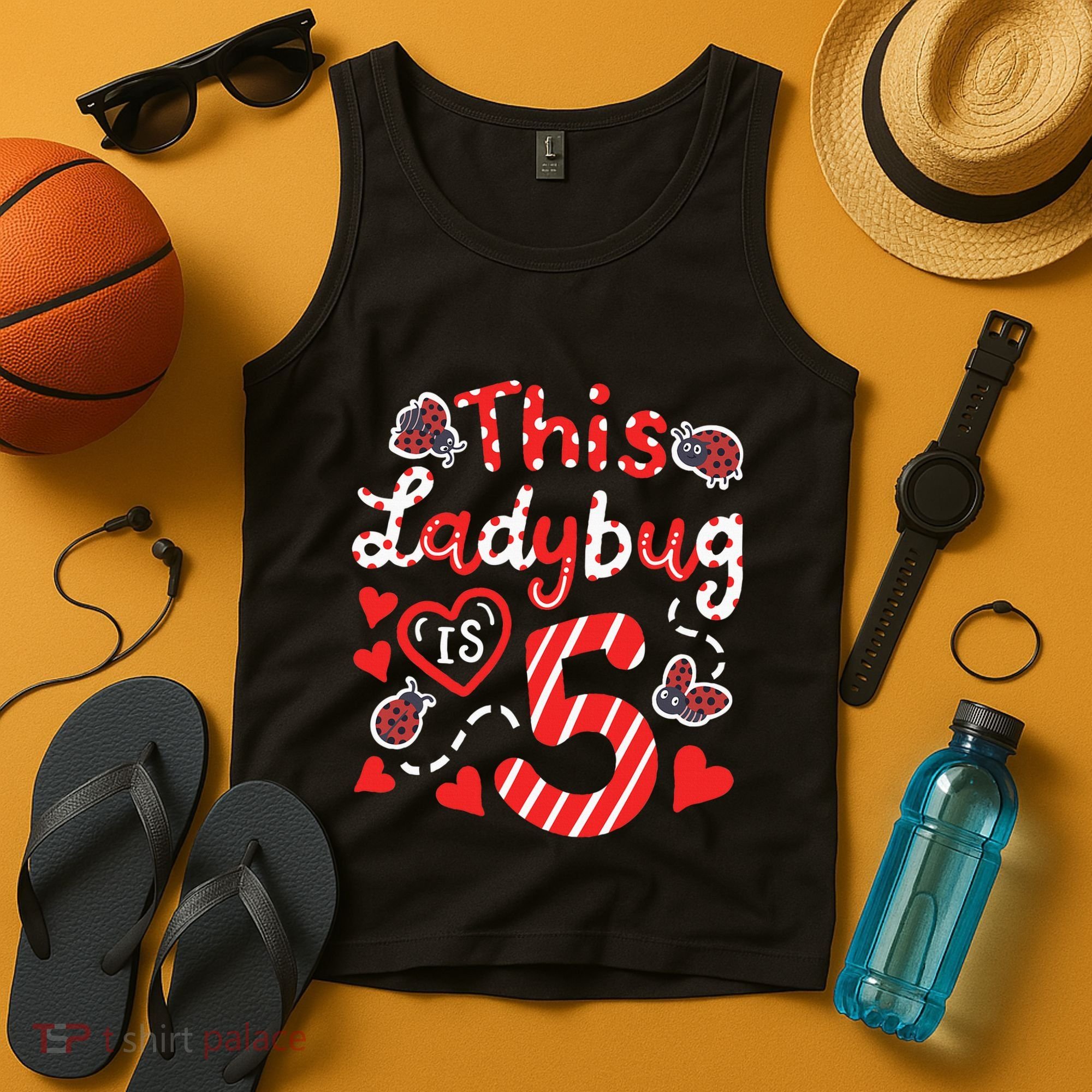 This Ladybug Is 5 Years Old 5th Birthday Girl Family Ladybug Tank Top