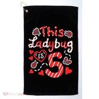 This Ladybug Is 5 Years Old 5th Birthday Girl Family Ladybug Golf Towel thumb 0