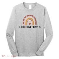 Teach Love Inspire Fall Autumn Rainbow Long Sleeve Shirt thumb 0