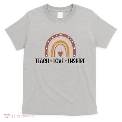 Teach Love Inspire Fall Autumn Rainbow T-Shirt