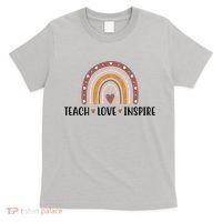 Teach Love Inspire Fall Autumn Rainbow T-Shirt thumb 0