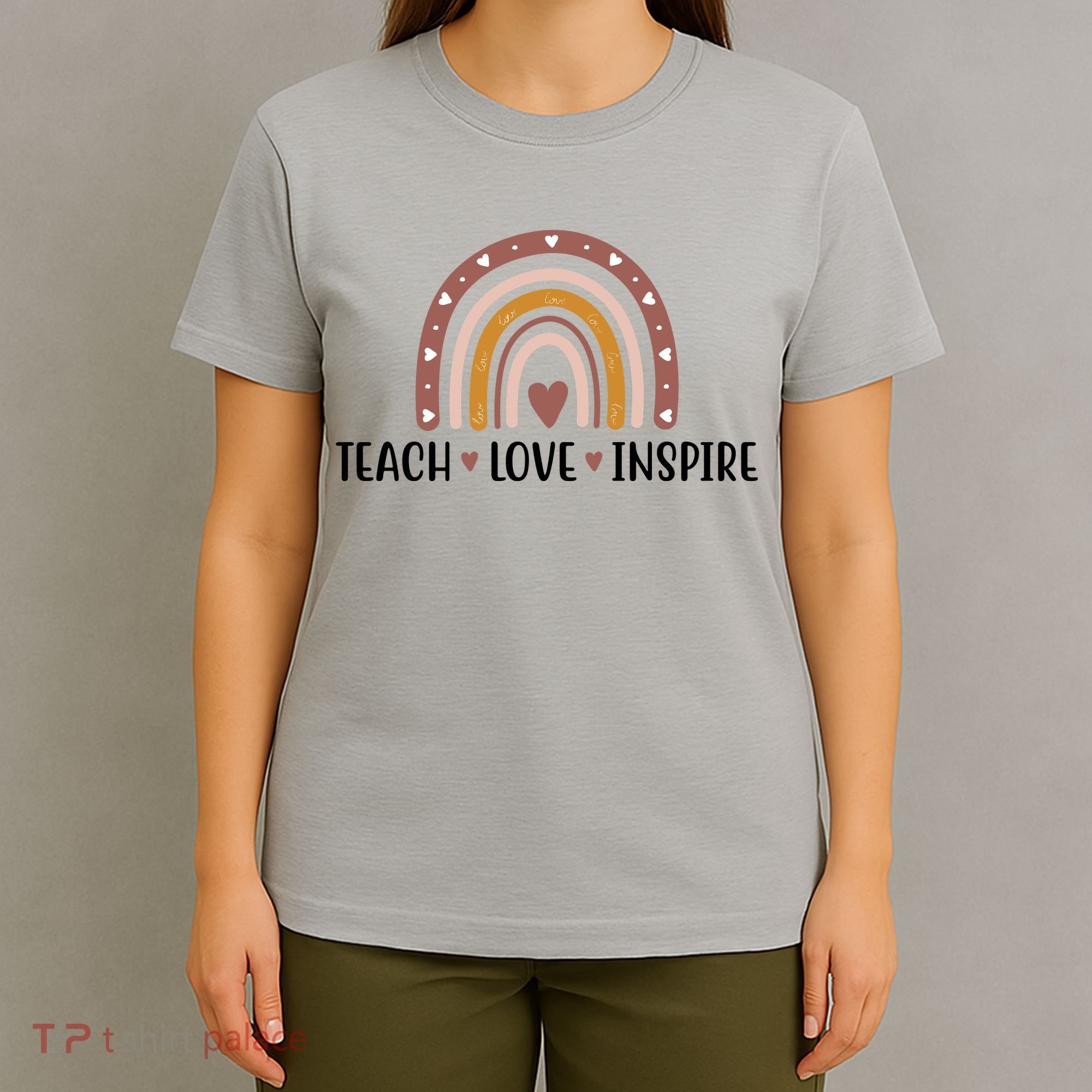 Teach Love Inspire Fall Autumn Rainbow T-Shirt