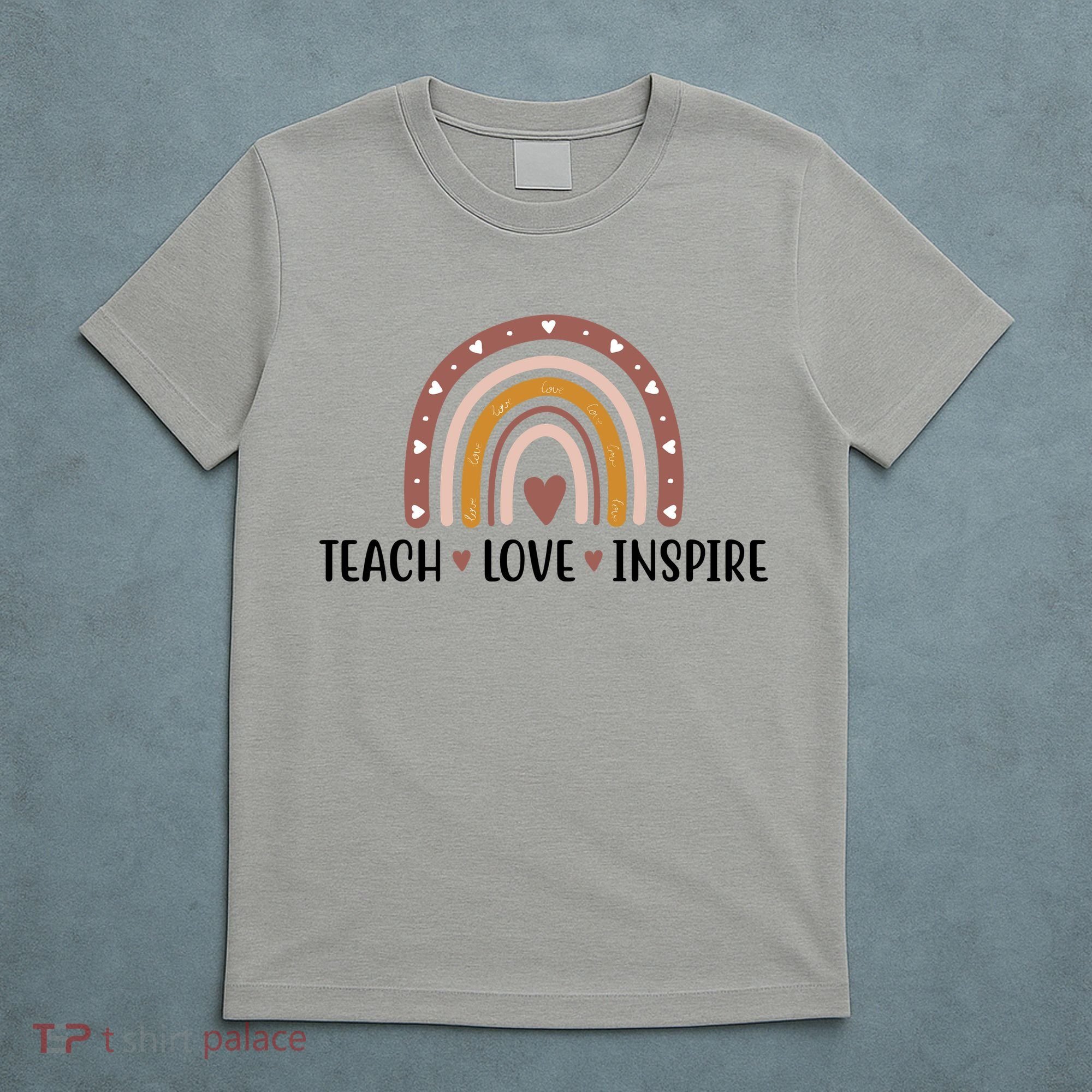 Teach Love Inspire Fall Autumn Rainbow T-Shirt