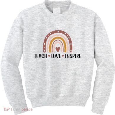 Teach Love Inspire Fall Autumn Rainbow Kids Sweatshirt