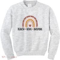 Teach Love Inspire Fall Autumn Rainbow Kids Sweatshirt thumb 0