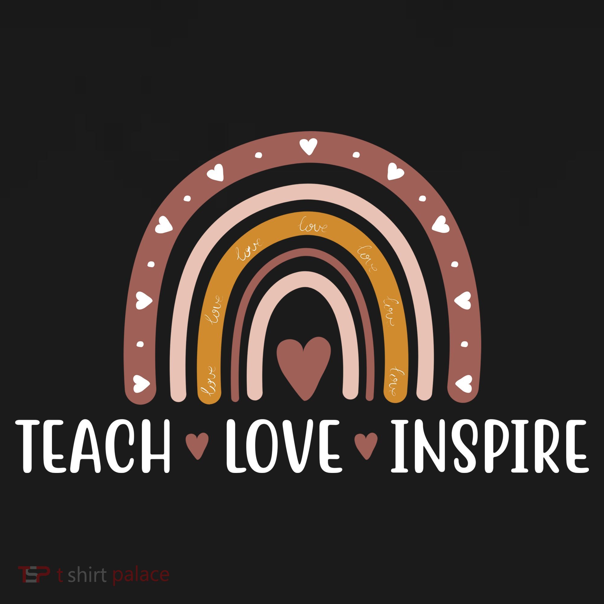 Teach Love Inspire Fall Autumn Rainbow USA-Made Doggie Bandana