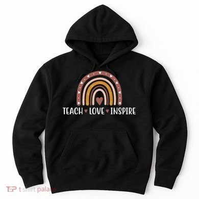 Teach Love Inspire Fall Autumn Rainbow Hoodie