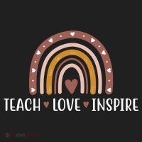Teach Love Inspire Fall Autumn Rainbow Beanie thumb 2