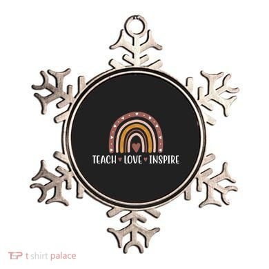 Teach Love Inspire Fall Autumn Rainbow Ornament