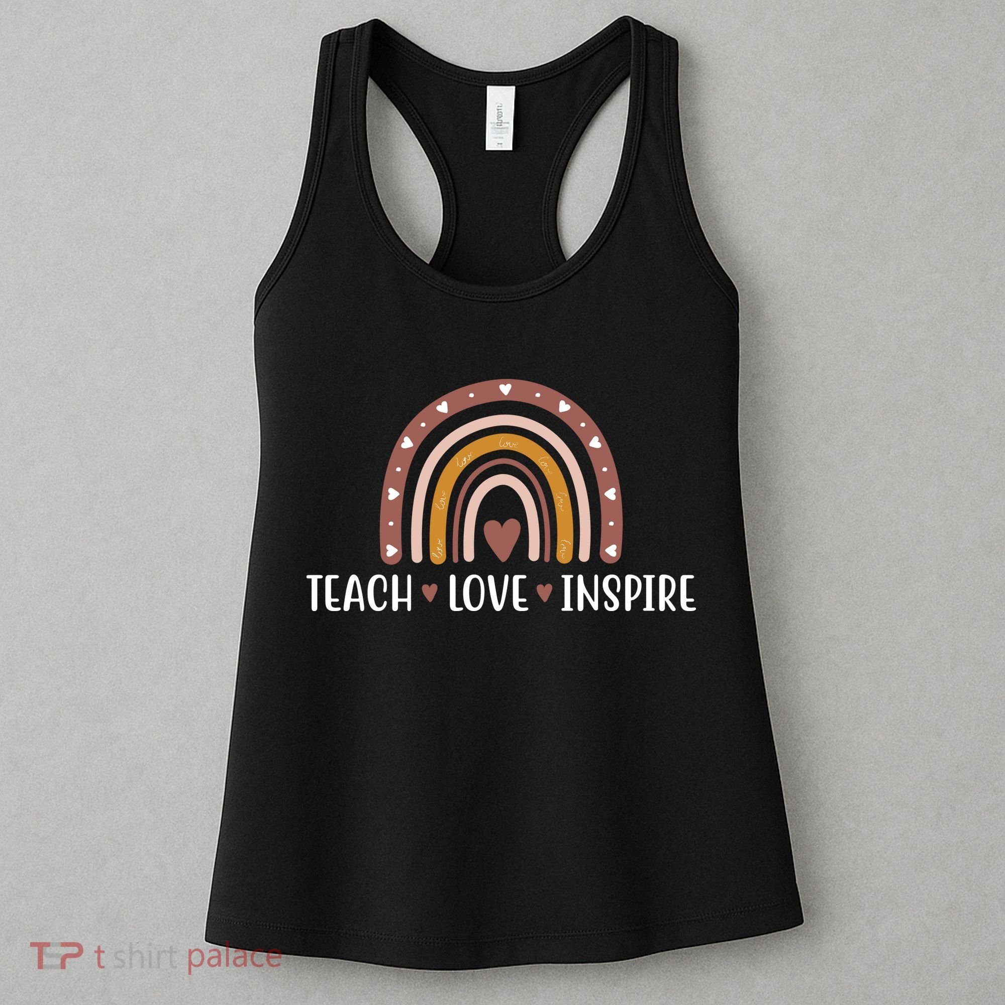 Teach Love Inspire Fall Autumn Rainbow Women's Tank Top