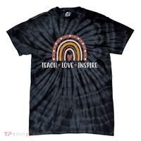 Teach Love Inspire Fall Autumn Rainbow Tie-Dye T-Shirt thumb 0