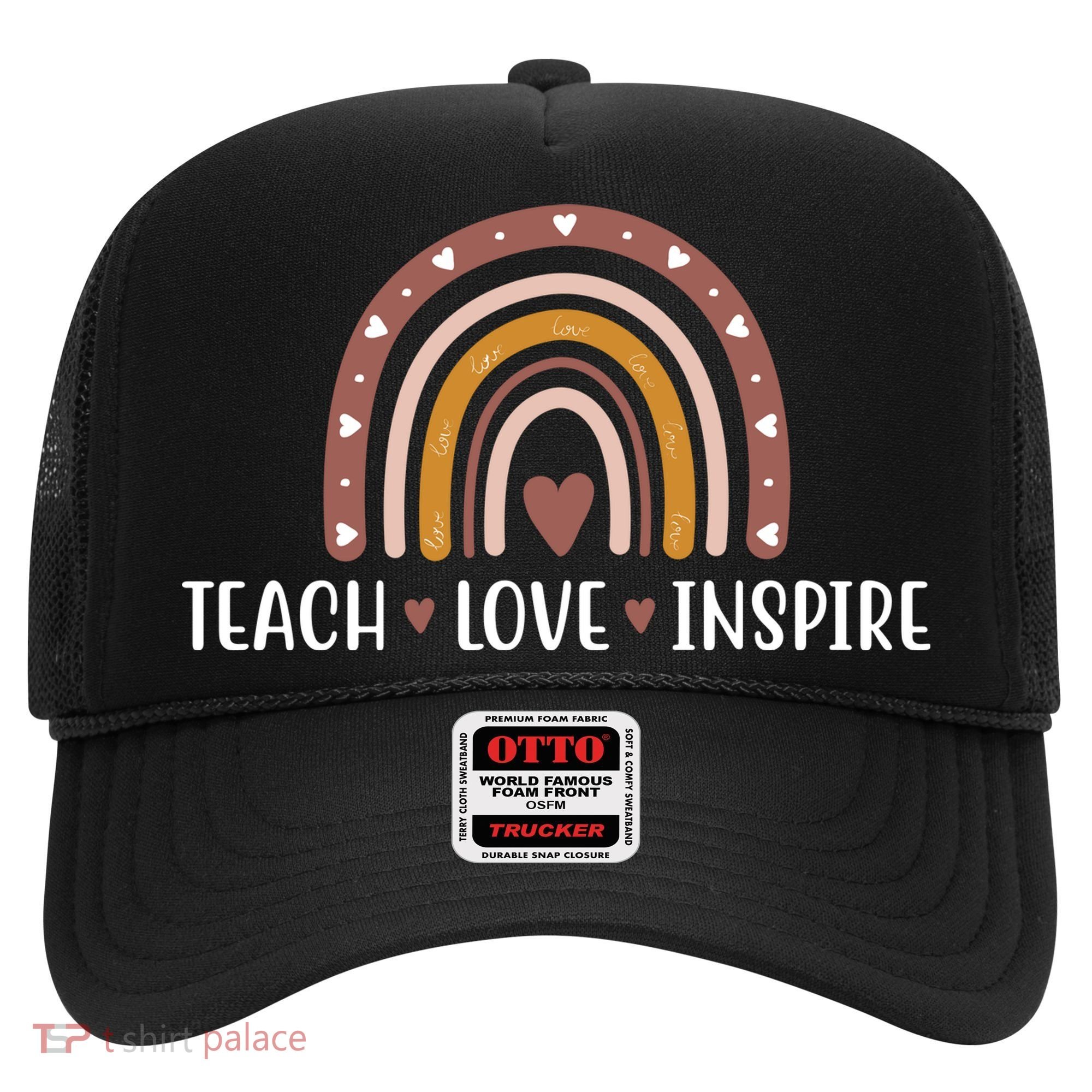 Teach Love Inspire Fall Autumn Rainbow Hat