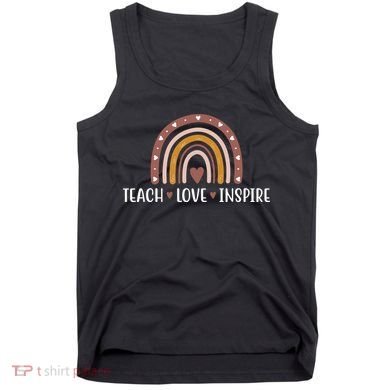 Teach Love Inspire Fall Autumn Rainbow Tank Top