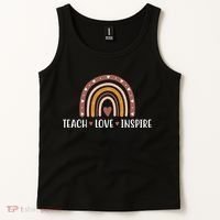 Teach Love Inspire Fall Autumn Rainbow Tank Top thumb 2