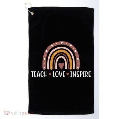 Teach Love Inspire Fall Autumn Rainbow Golf Towel