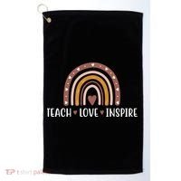 Teach Love Inspire Fall Autumn Rainbow Golf Towel thumb 0