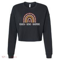Teach Love Inspire Fall Autumn Rainbow Cropped Pullover Crew thumb 0