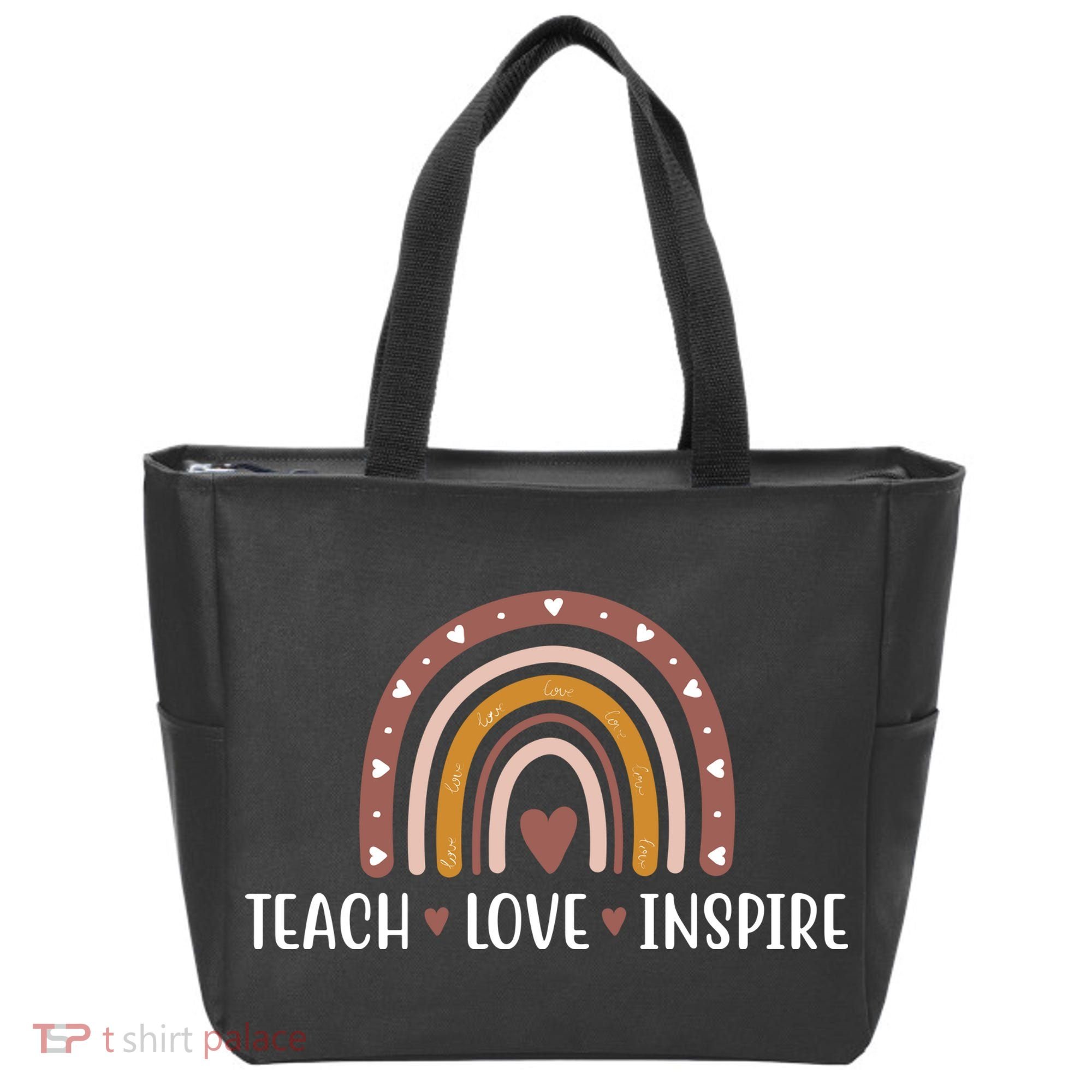 Teach Love Inspire Fall Autumn Rainbow Tote Bag