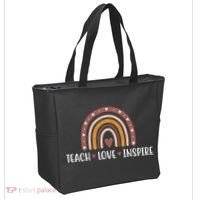 Teach Love Inspire Fall Autumn Rainbow Tote Bag thumb 2
