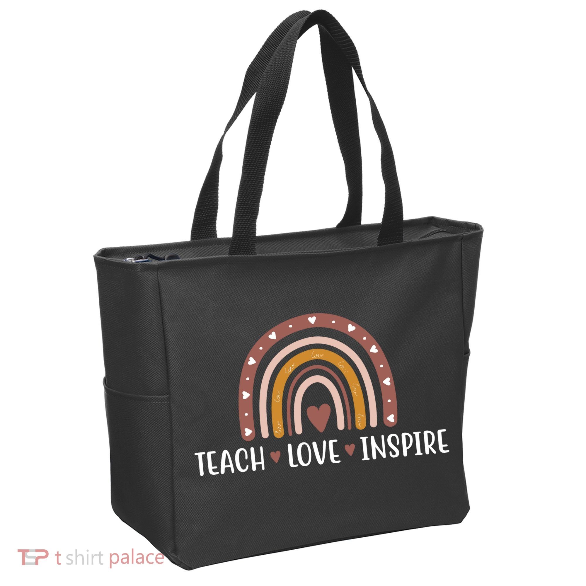 Teach Love Inspire Fall Autumn Rainbow Tote Bag