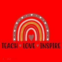 Teach Love Inspire Fall Autumn Rainbow Santa Hat thumb 1