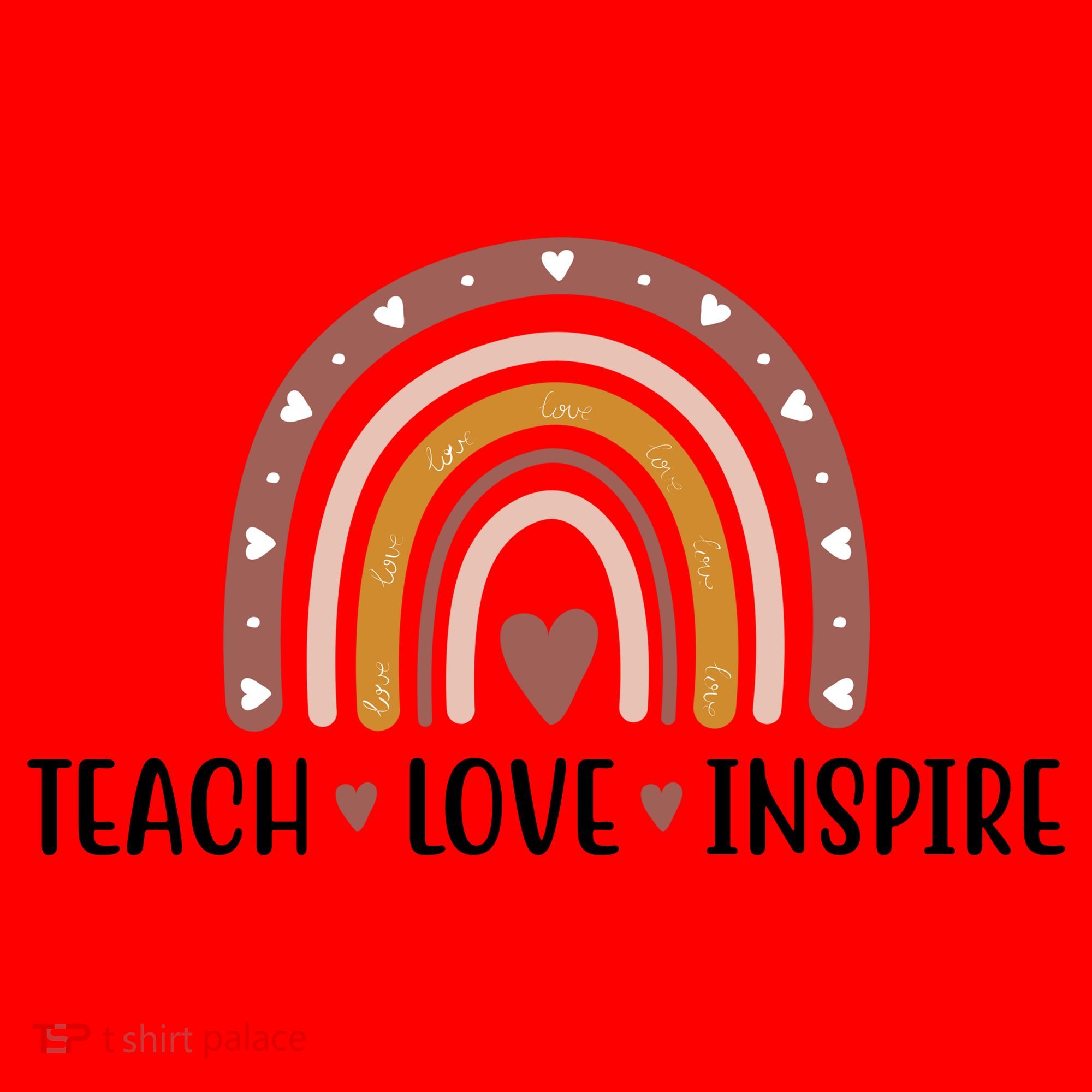 Teach Love Inspire Fall Autumn Rainbow Santa Hat