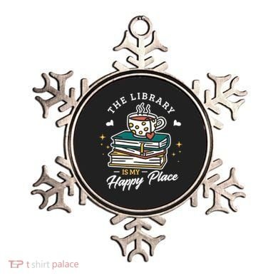 The Library Is My Happy Place Design Librarian Books Gift Ornament