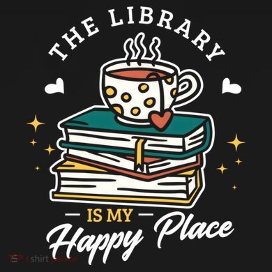 The Library Is My Happy Place Design Librarian Books Gift Ornament