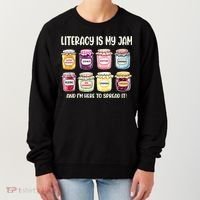 Teaching Literacy Is My Jam Gift For Teachers Women's Sweatshirt thumb 0