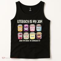 Teaching Literacy Is My Jam Gift For Teachers Tank Top thumb 2