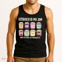 Teaching Literacy Is My Jam Gift For Teachers Tank Top thumb 3