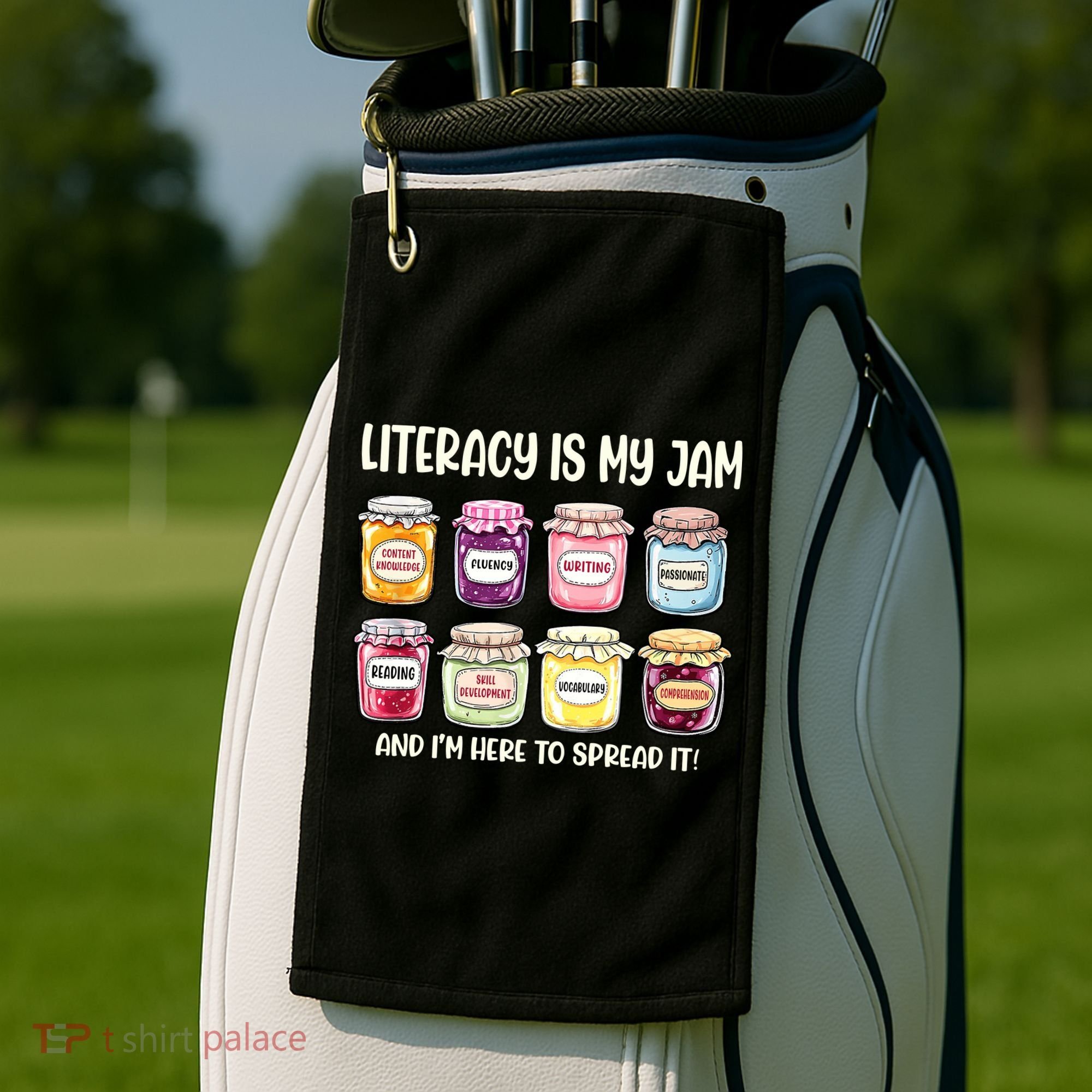 Teaching Literacy Is My Jam Gift For Teachers Golf Towel