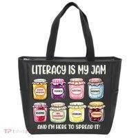 Teaching Literacy Is My Jam Gift For Teachers Tote Bag thumb 0