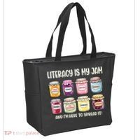 Teaching Literacy Is My Jam Gift For Teachers Tote Bag thumb 2
