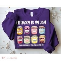 Teaching Literacy Is My Jam Gift For Teachers Sweatshirt thumb 2