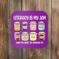 Teaching Literacy Is My Jam Gift For Teachers Coaster thumb 0
