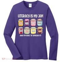Teaching Literacy Is My Jam Gift For Teachers Women's Long Sleeve Shirt thumb 0