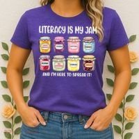 Teaching Literacy Is My Jam Gift For Teachers Women's T-Shirt thumb 2