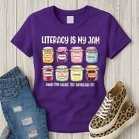 Teaching Literacy Is My Jam Gift For Teachers Women's T-Shirt thumb 3