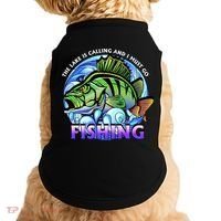 The Lake Is Calling And I Must Go Fishing Doggie Tank thumb 0