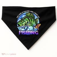 The Lake Is Calling And I Must Go Fishing USA-Made Doggie Bandana thumb 0