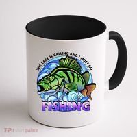 The Lake Is Calling And I Must Go Fishing Coffee Mug thumb 1
