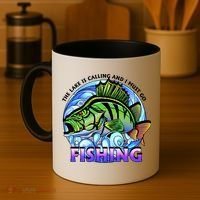 The Lake Is Calling And I Must Go Fishing Coffee Mug thumb 4