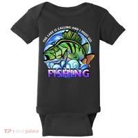The Lake Is Calling And I Must Go Fishing Baby Bodysuit thumb 0