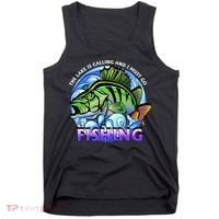 The Lake Is Calling And I Must Go Fishing Tank Top thumb 0
